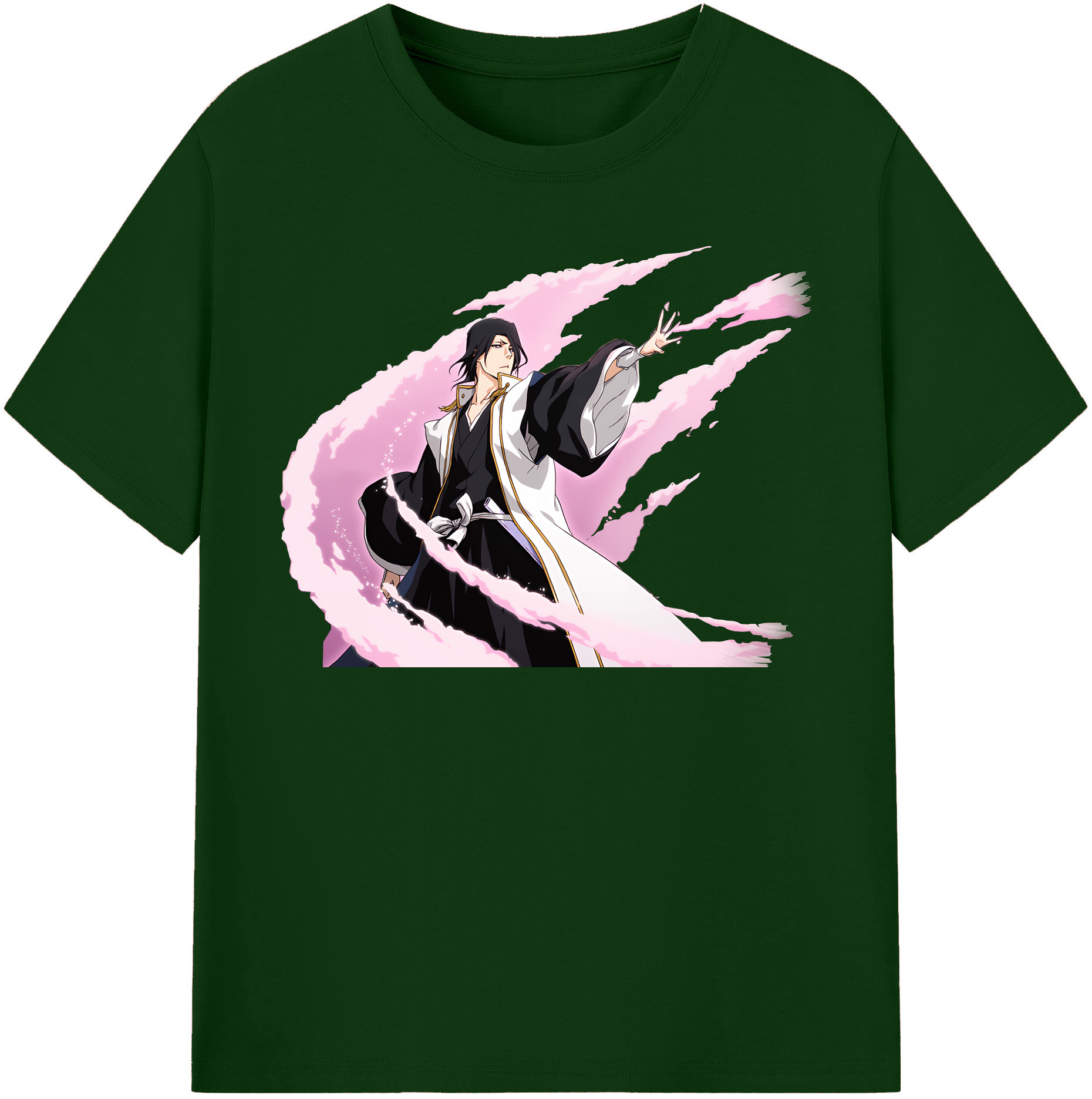 （画像用） ブリーチ くちき びゃくや BLEACH Kuchiki Byakuya 綿100％半袖Tシャツ（フロントプリント）